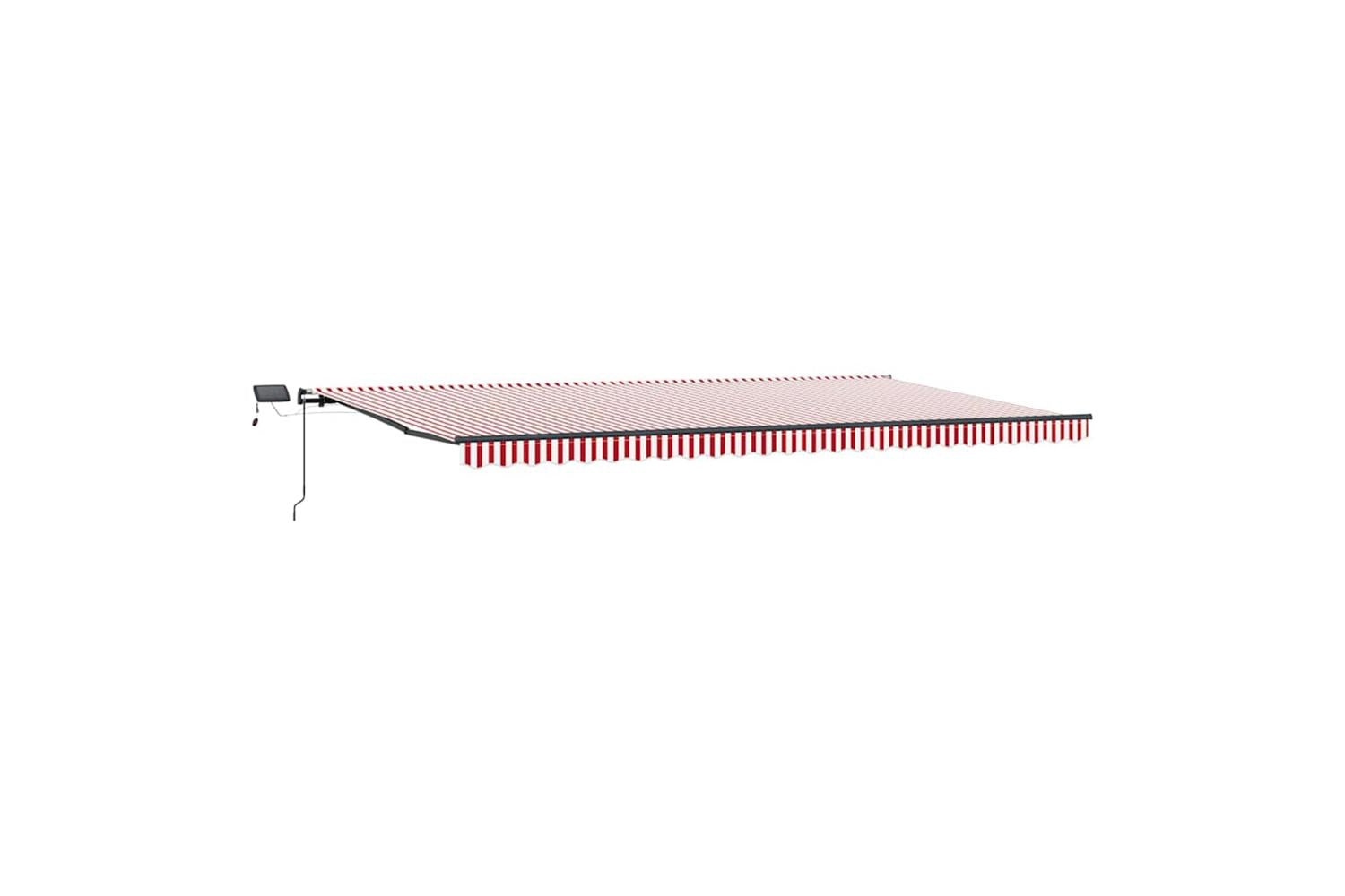 Vidaxl Retractable Awning Manual Red And White 600 X 300 Cm Fabric-2