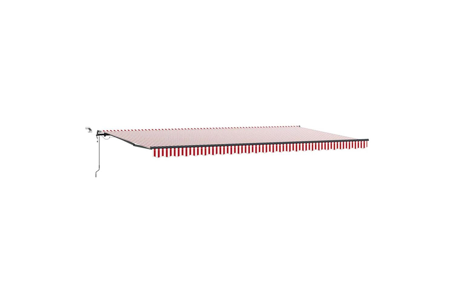 Vidaxl Retractable Awning With Red And White 600 X 300 Cm Fabric
