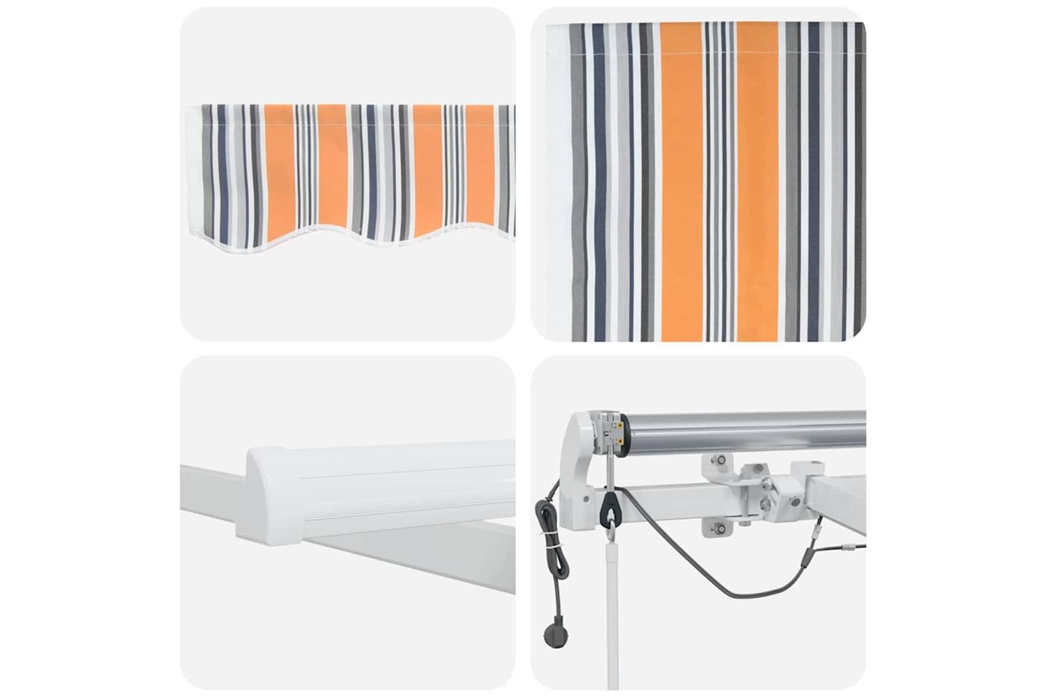 Vidaxl Retractable Awning Multicolour 600 X 300 Cm Fabric And Metal-10