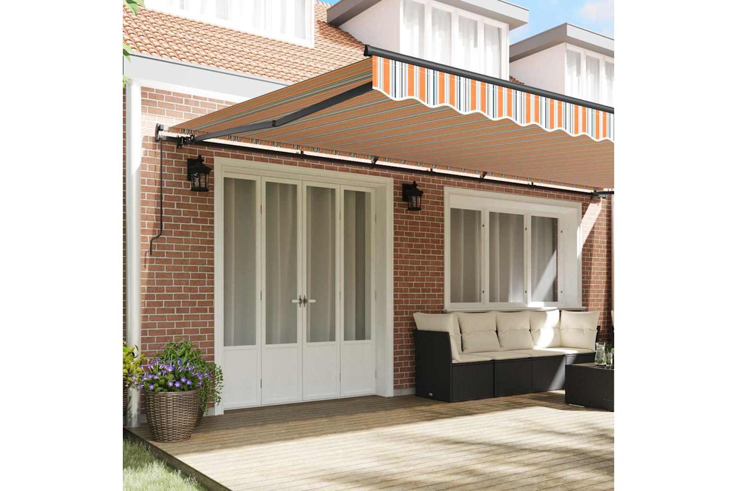 Vidaxl Retractable Awning Manual Multicolour 600 X 300 Cm Fabric-3