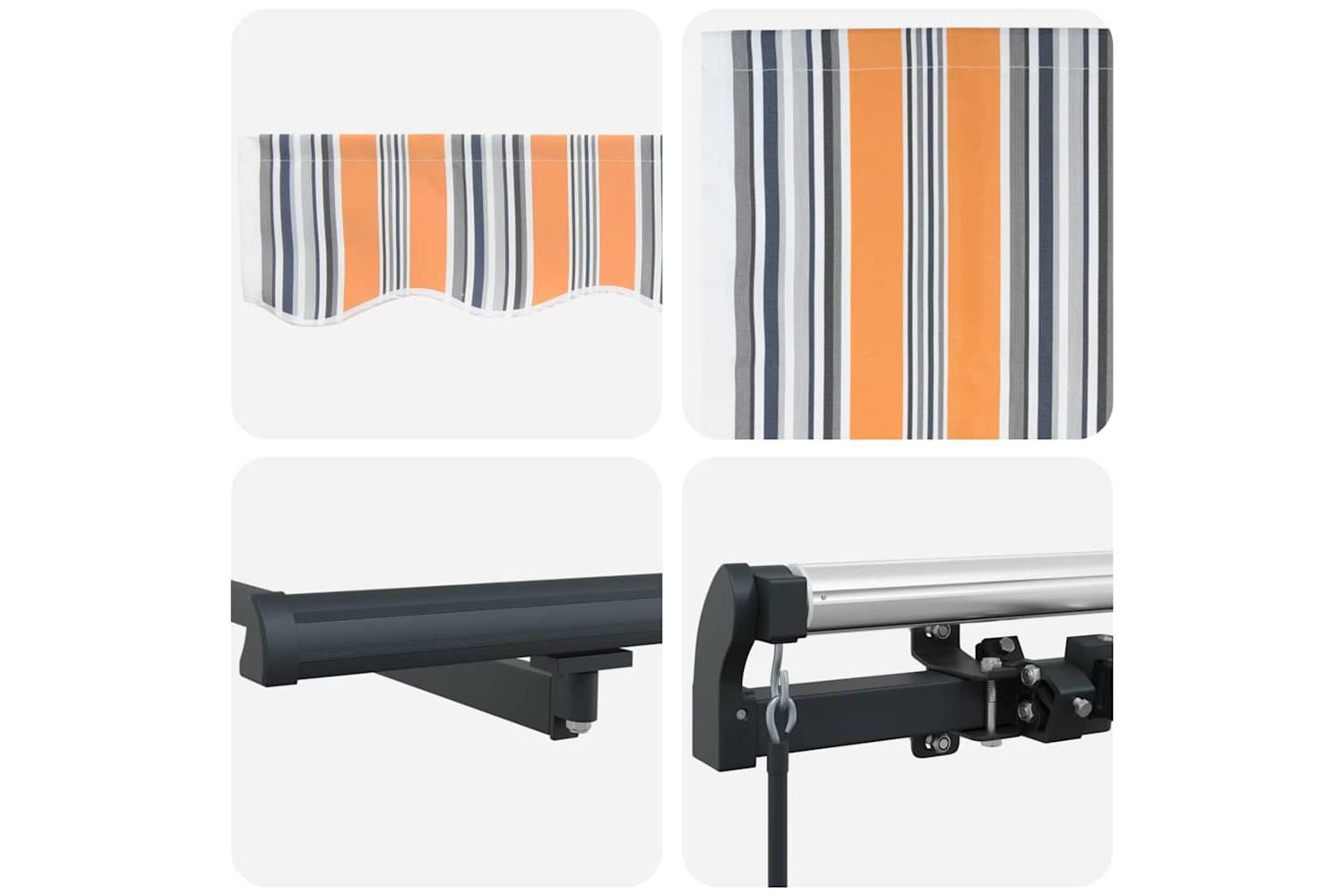 Vidaxl Retractable Awning Manual Multicolour 600 X 300 Cm Fabric-8