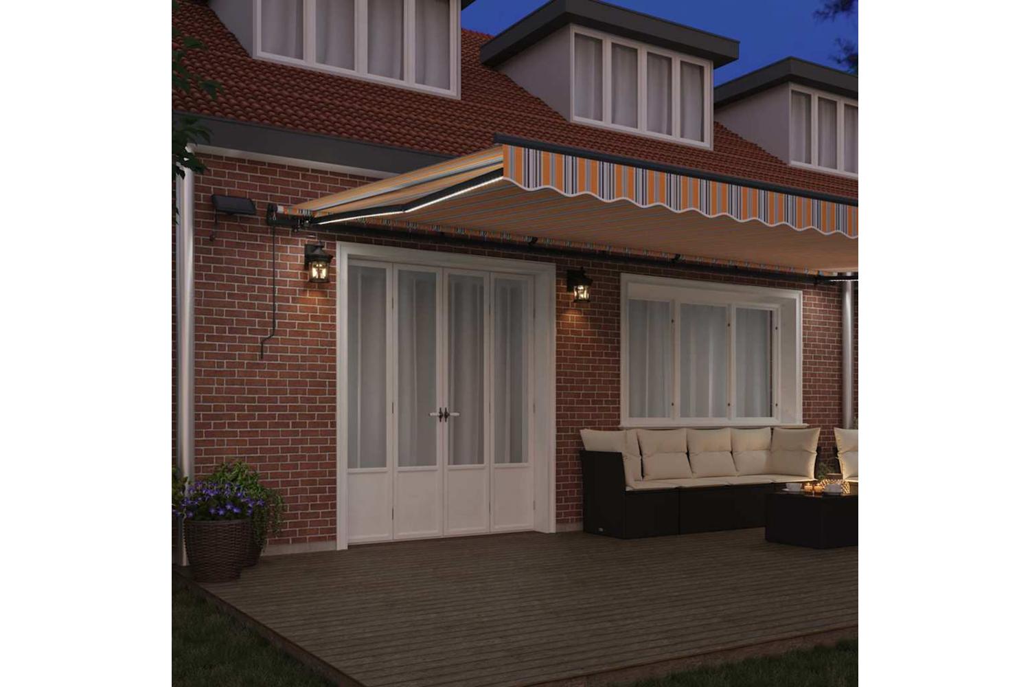 Vidaxl Retractable Awning Manual Multicolour 600 X 300 Cm Fabric-3