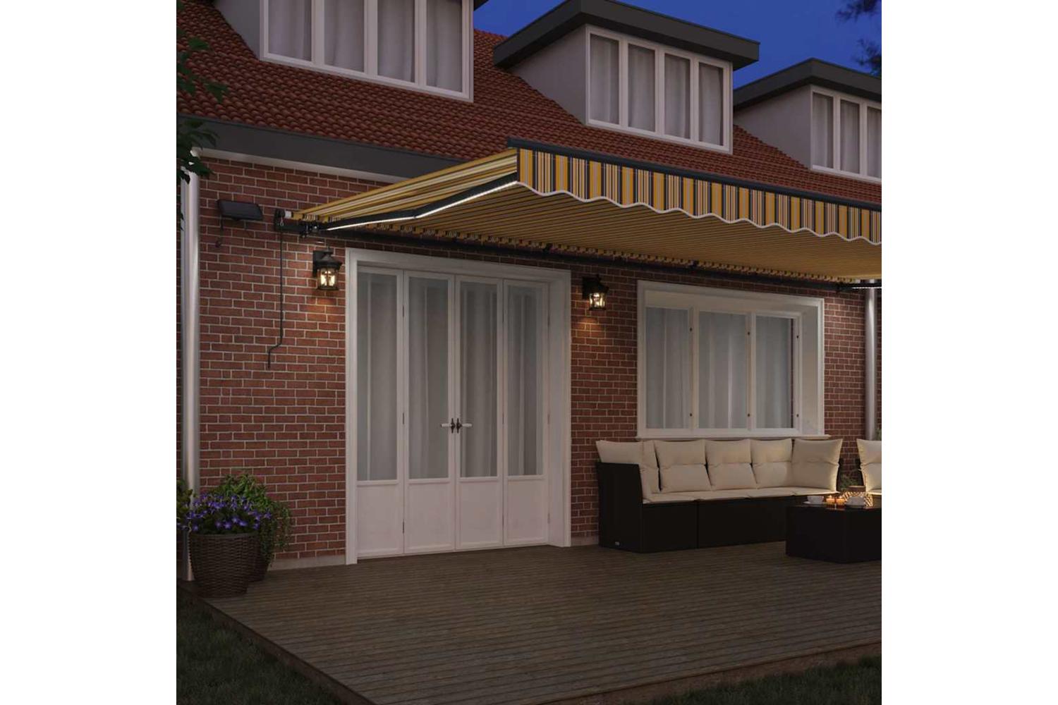 Vidaxl Retractable Awning Manual Multicolour 600 X 300 Cm Fabric-3