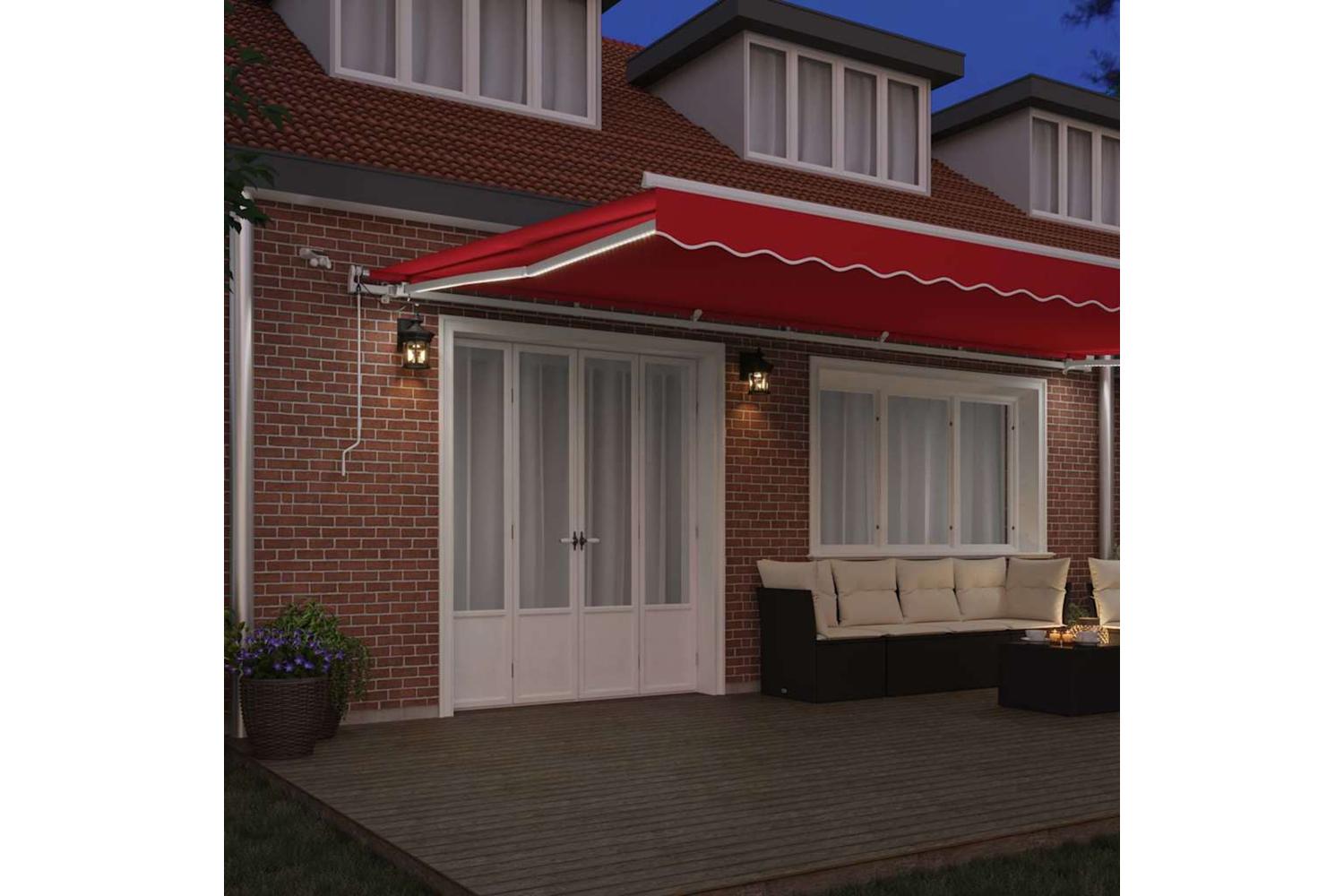 Vidaxl Retractable Awning Red 600 X 300 Cm Fabric And Metal-3