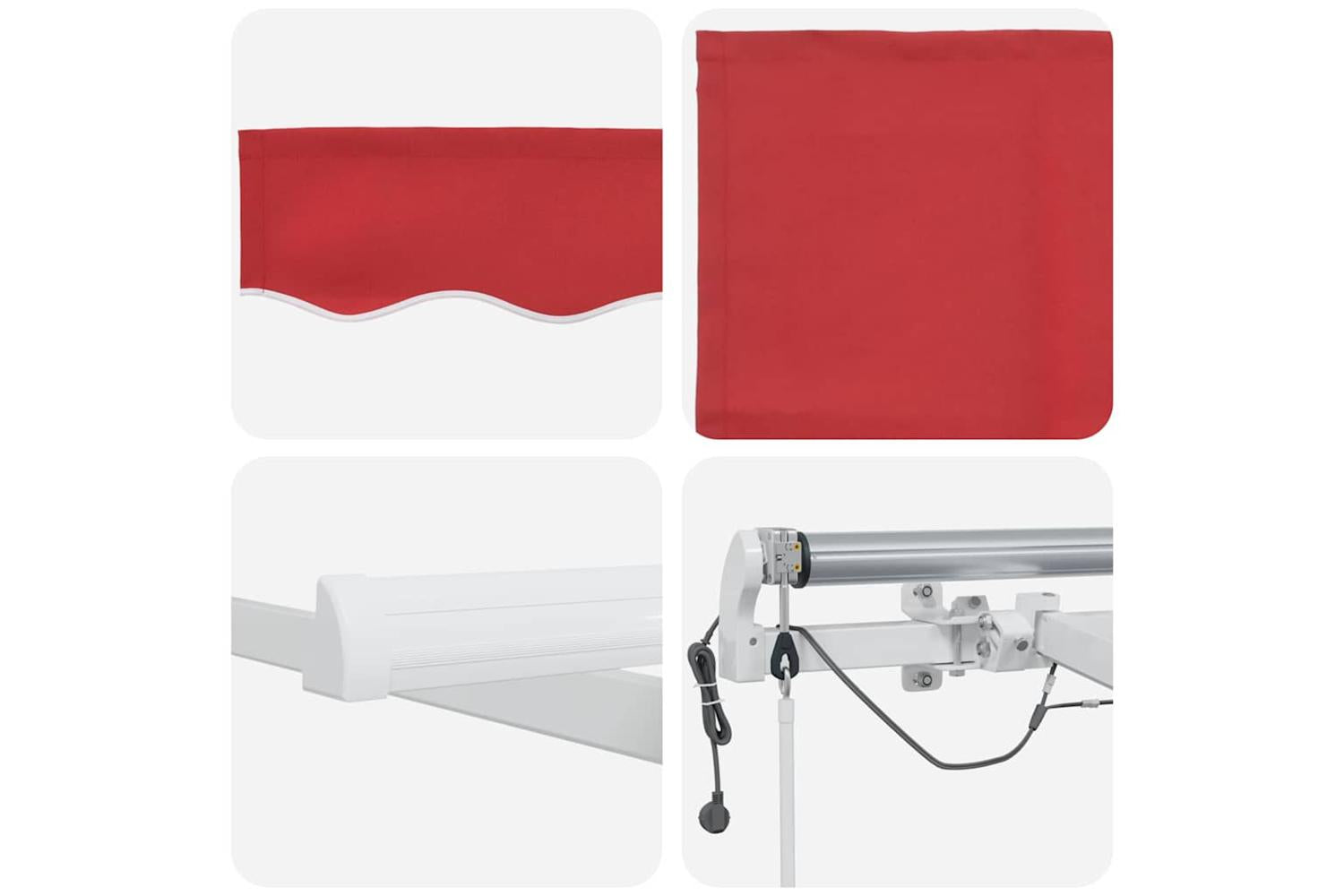 Vidaxl Retractable Awning Red 600 X 300 Cm Fabric And Metal-10