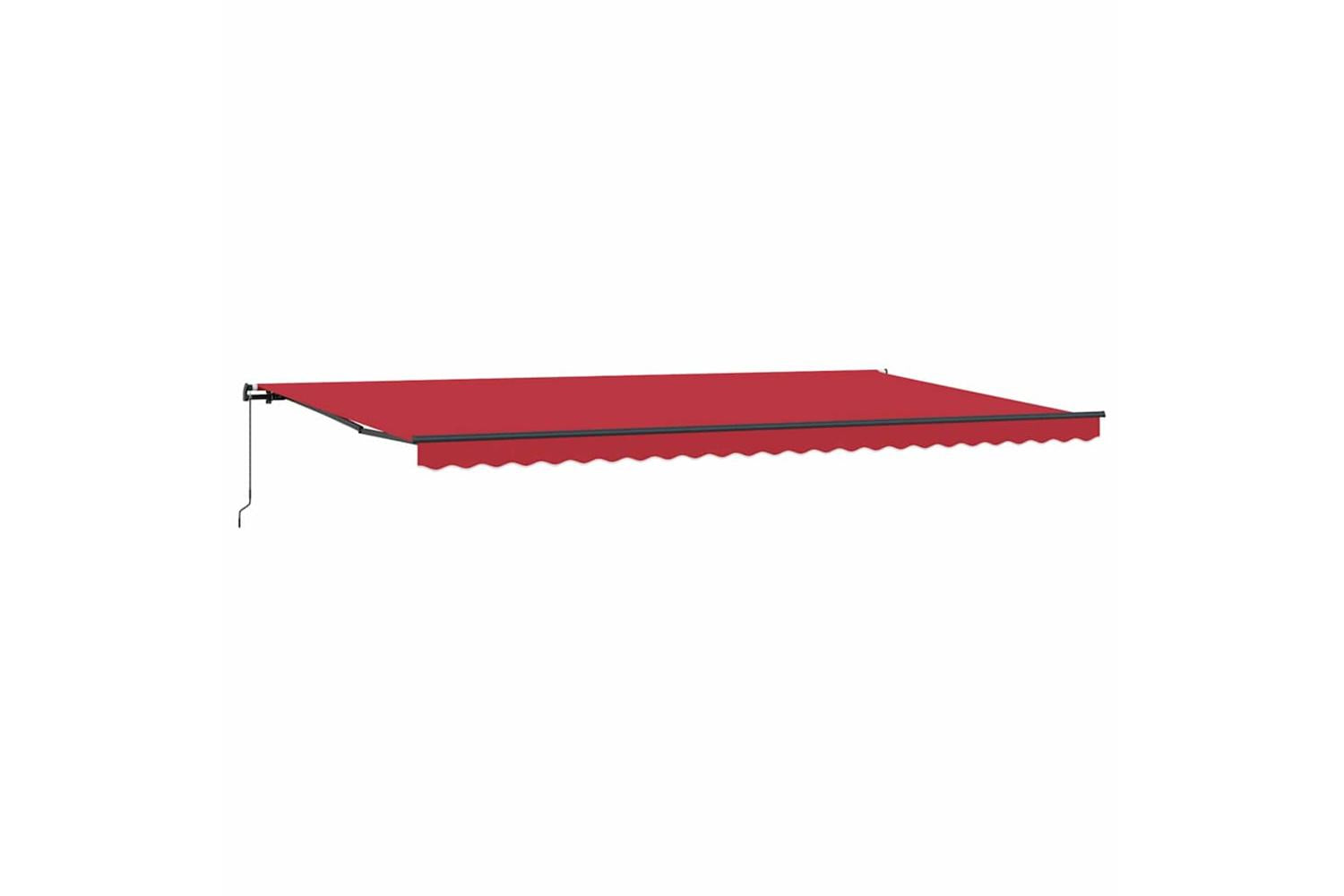 Vidaxl Retractable Awning Red Manual Red 600 X 300 Cm Fabric-2