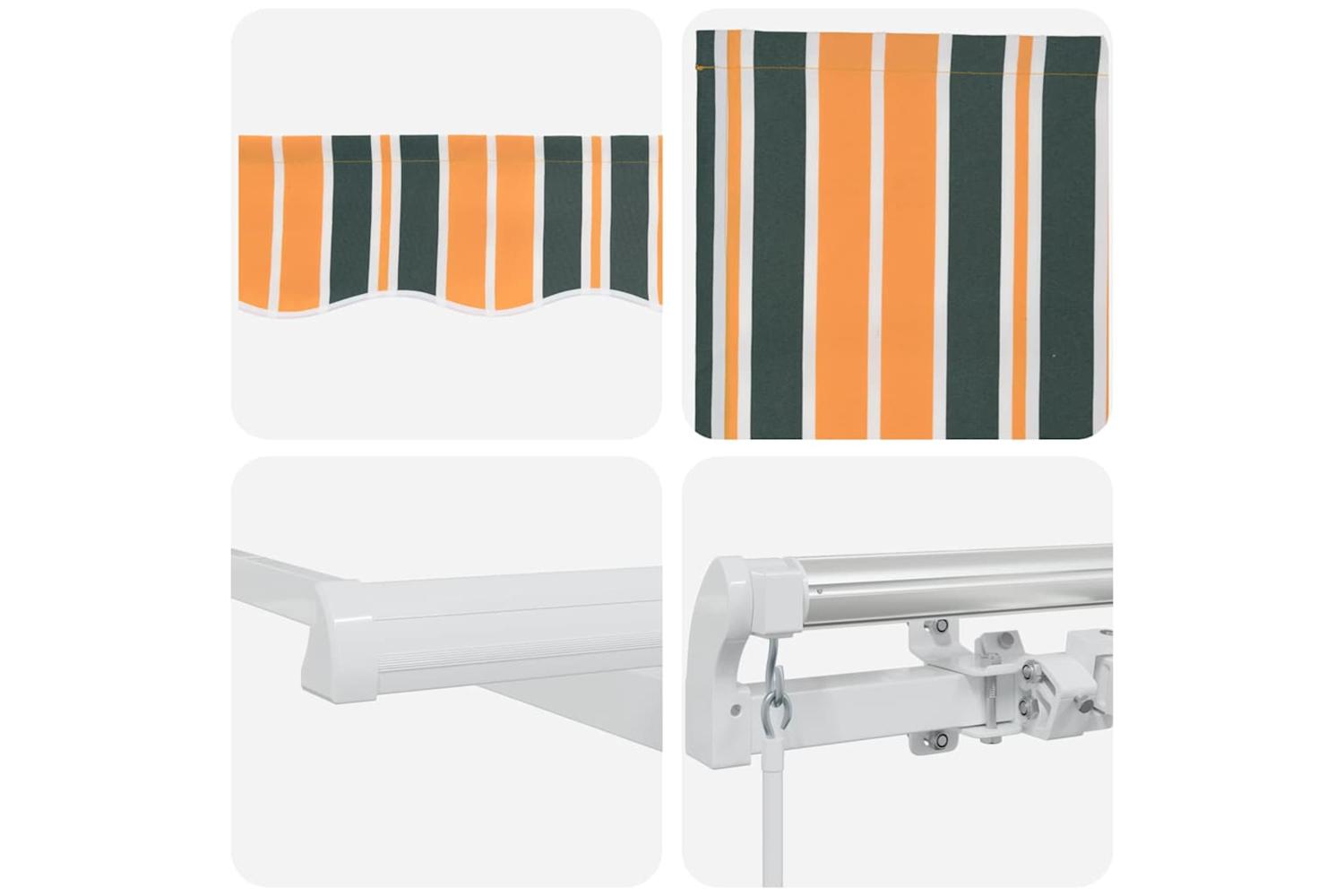 Vidaxl Retractable Awning Retractable Green And Yellow 600 X 300 Cm-8