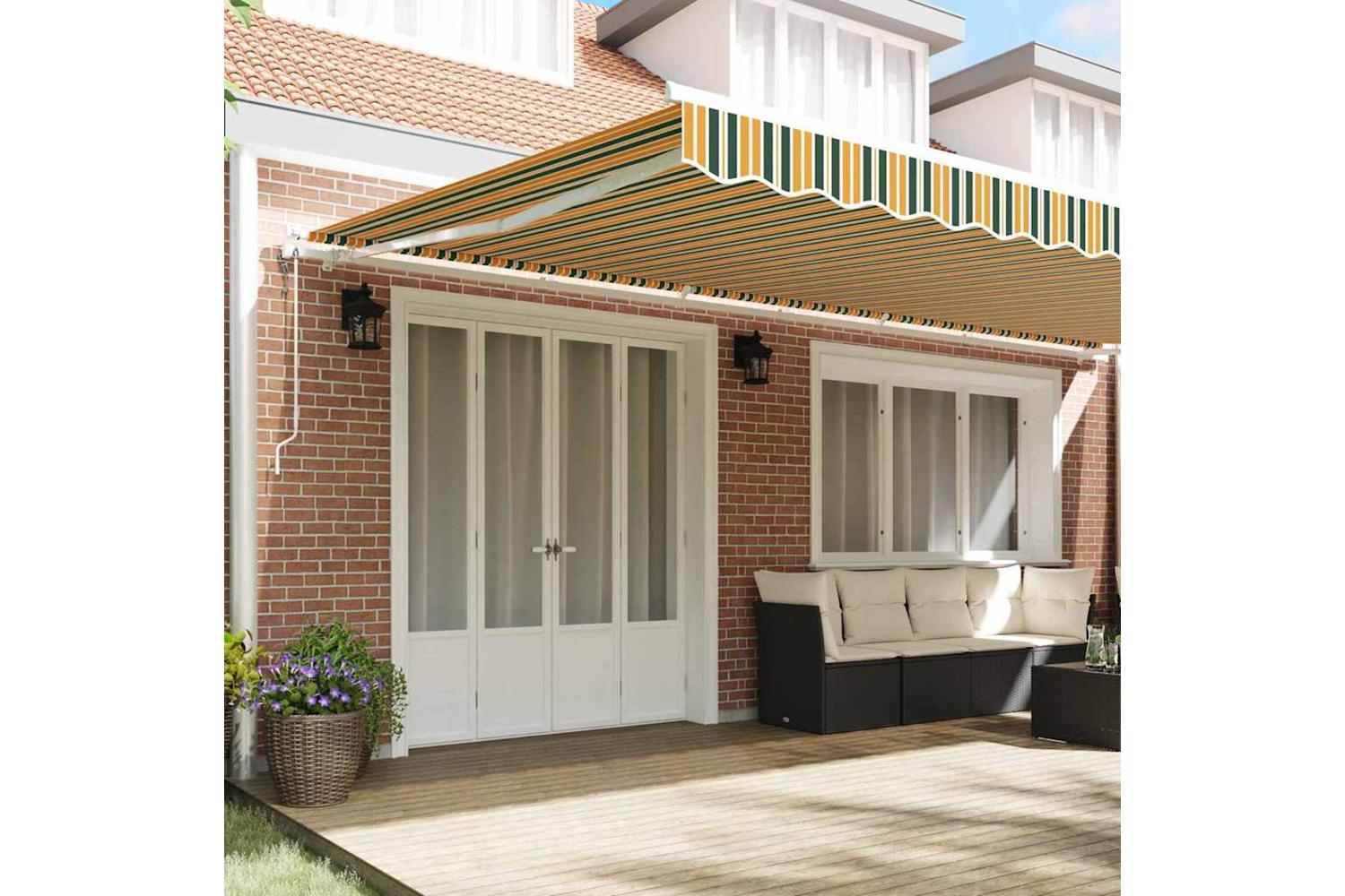 Vidaxl Retractable Awning 600 X 300 Cm Green And Yellow-3