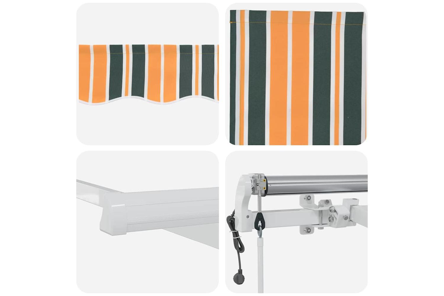 Vidaxl Retractable Awning 600 X 300 Cm Green And Yellow-8