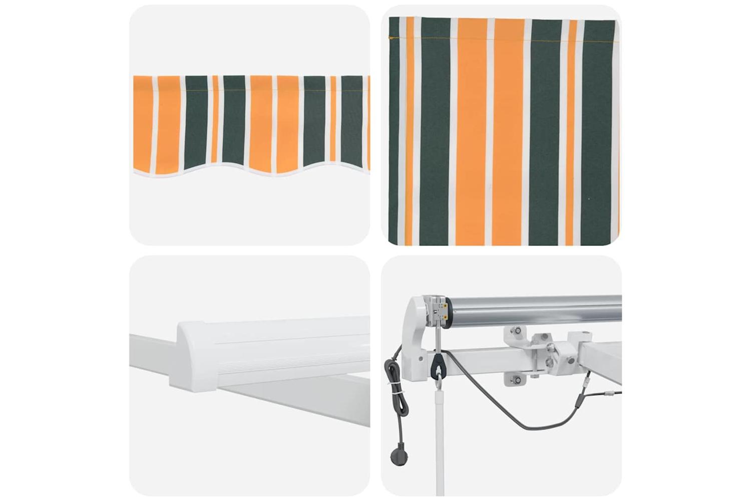 Vidaxl Retractable Awning Green And Yellow 600 X 300 Cm-10