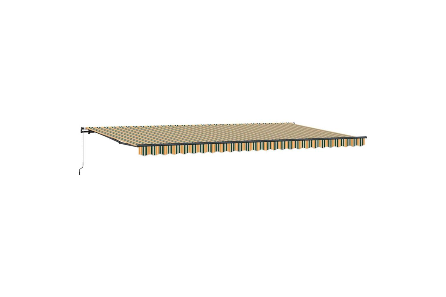 Vidaxl Retractable Awning Manual Green And Yellow 600 X 300 Cm Fabric-2