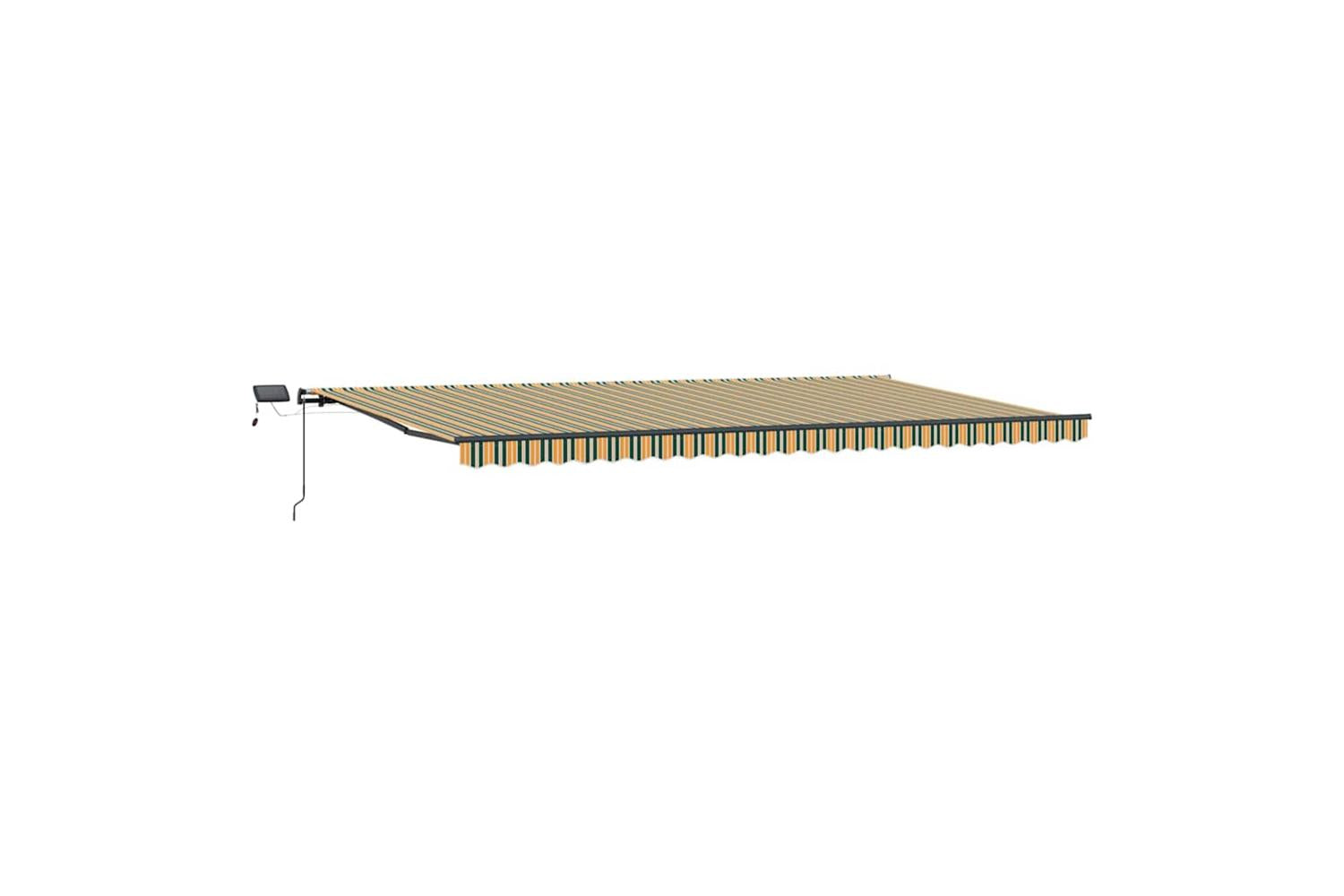 Vidaxl Retractable Awning Manual Green And Yellow 600 X 300 Cm Fabric-2