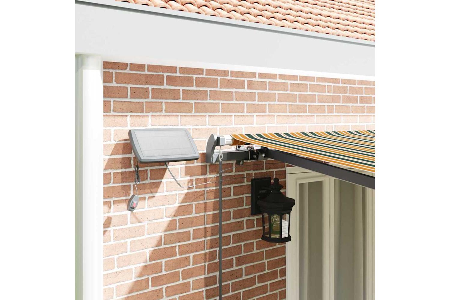 Vidaxl Retractable Awning Manual Green And Yellow 600 X 300 Cm Fabric-4