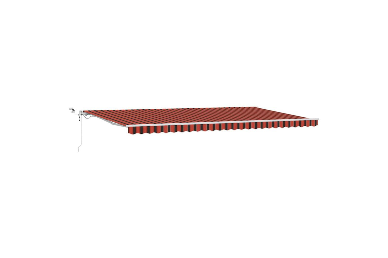 Vidaxl Retractable Awning Orange And Brown 600 X 350 Cm