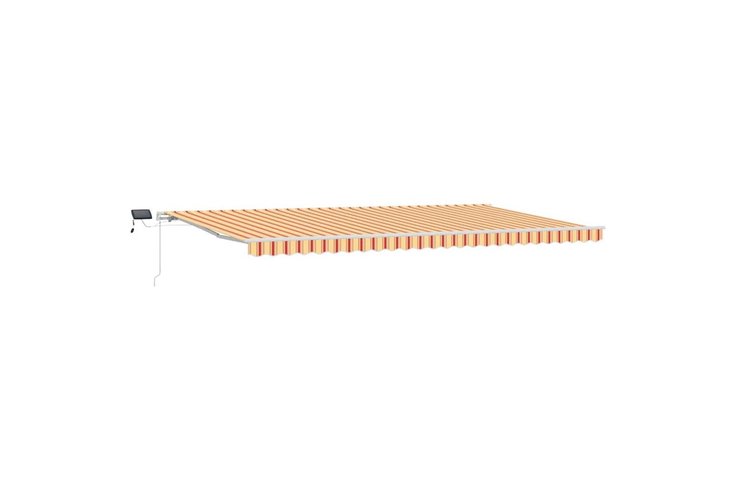 Vidaxl Retractable Awning With Yellow And Orange 600 X 350 Cm Fabric-2