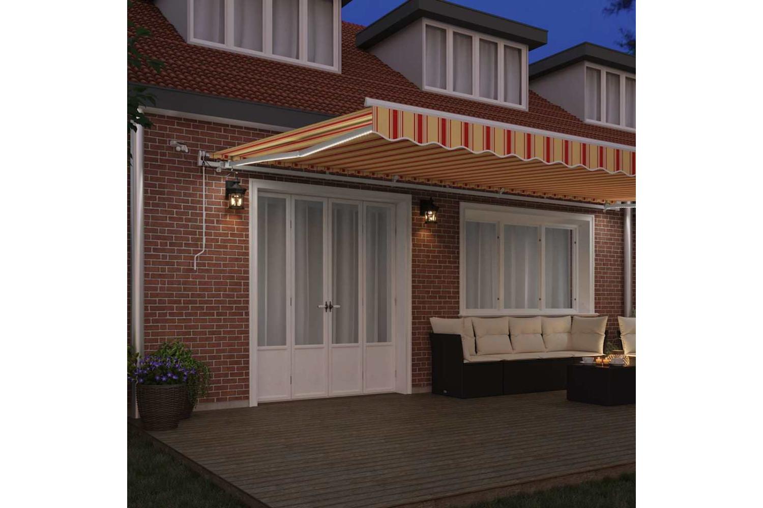 Vidaxl Retractable Awning Yellow And Orange 600 X 350 Cm-3