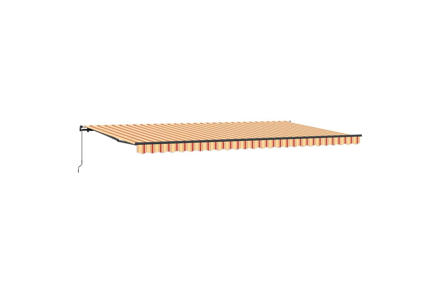 Vidaxl Retractable Awning Manual Yellow And Orange 600 X 350 Cm Fabric-2
