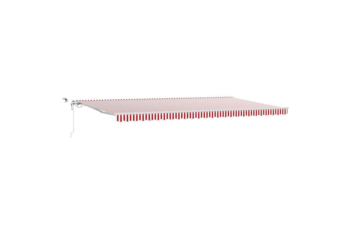 Vidaxl Retractable Awning Red And White 600 X 350 Cm Fabric And Metal-2