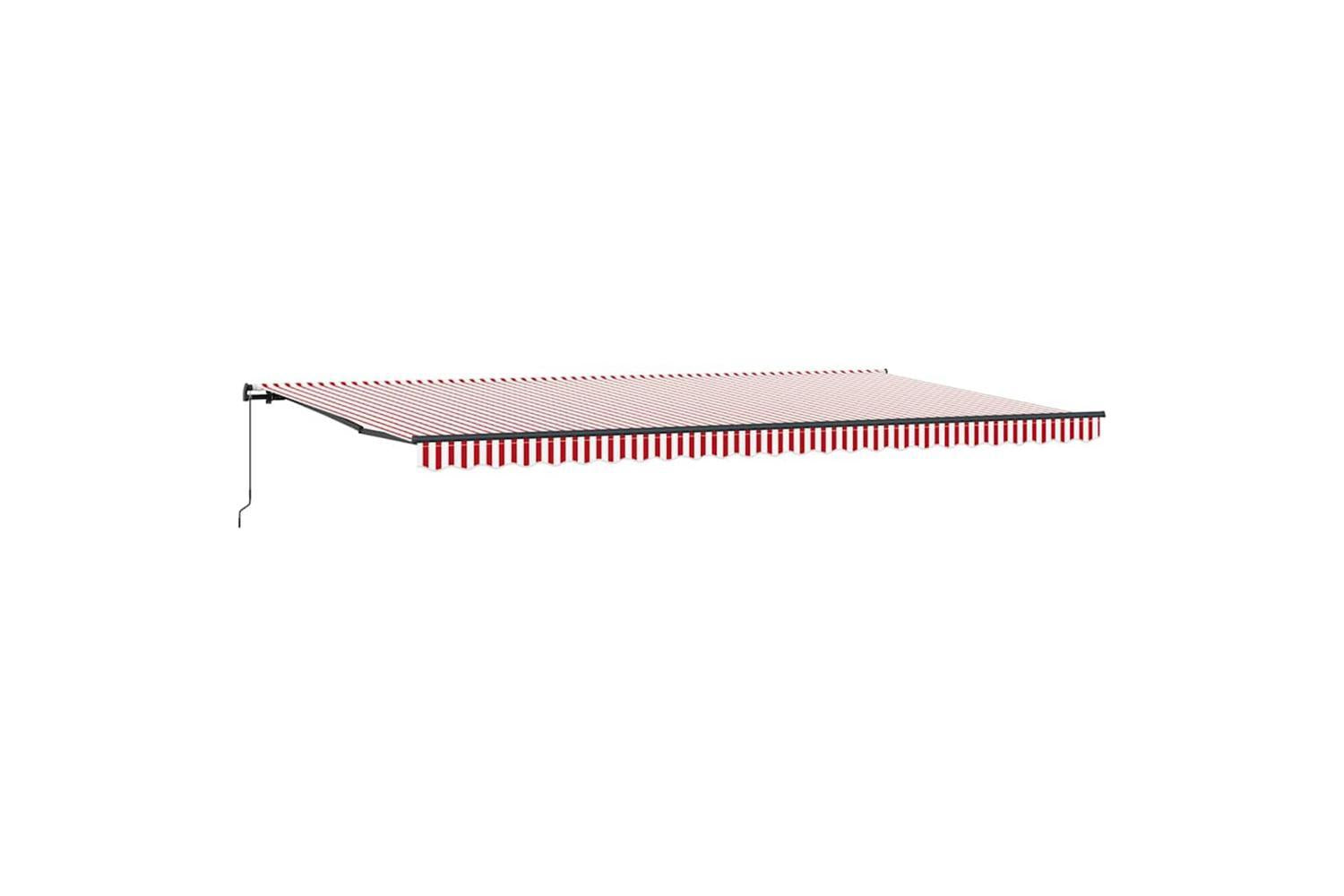 Vidaxl Retractable Awning Manual Red And White 600 X 350 Cm Fabric
