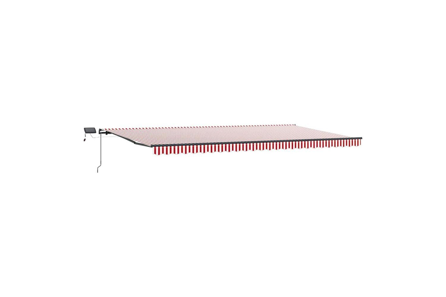 Vidaxl Retractable Awning Manual Red And White 600 X 350 Cm Fabric-2