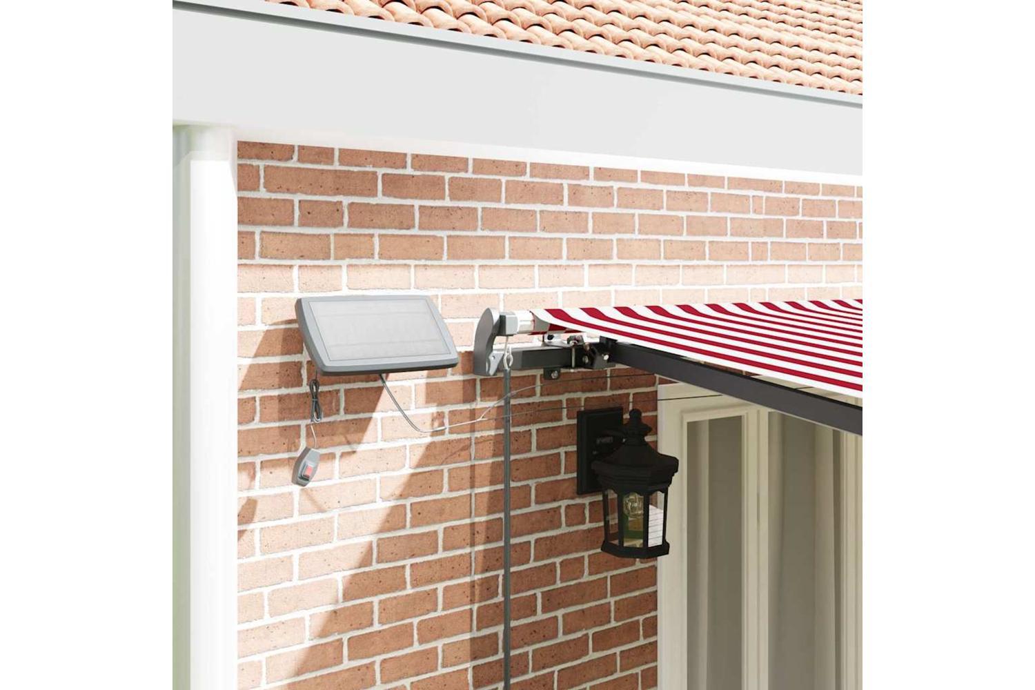 Vidaxl Retractable Awning Manual Red And White 600 X 350 Cm Fabric-4