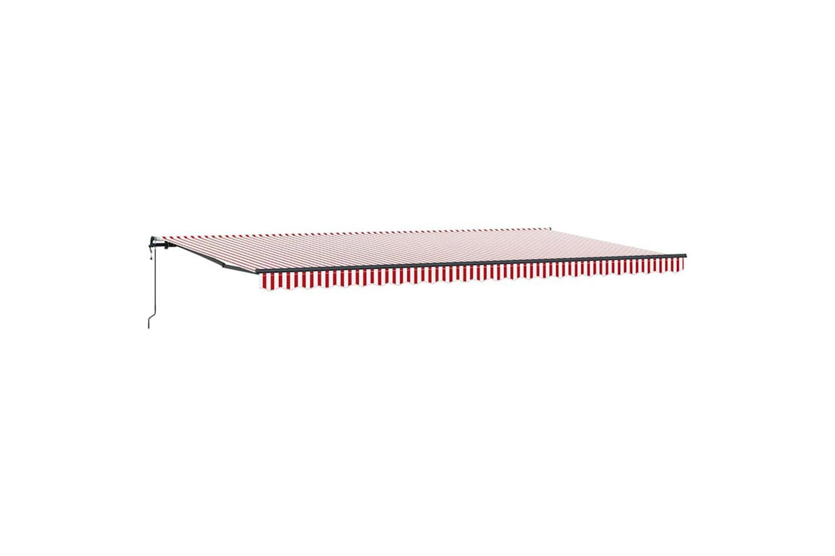 Vidaxl Retractable Awning Red And White 600 X 350 Cm Fabric-2