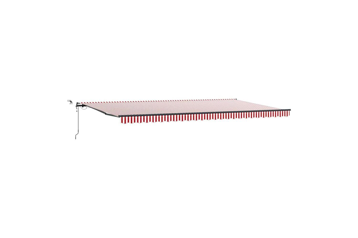 Vidaxl Retractable Awning With Red And White 600 X 350 Cm Fabric