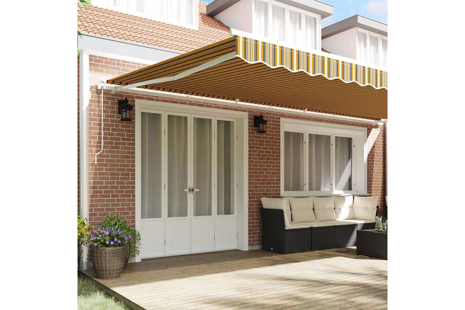 Vidaxl Retractable Awning 600 X 350 Cm Multicolour-3