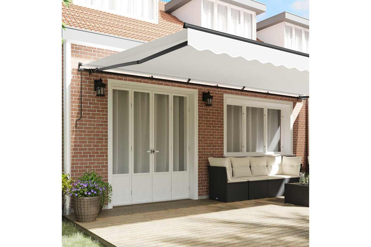 Vidaxl Awning Manual White 600 X 350 Cm Fabric-3