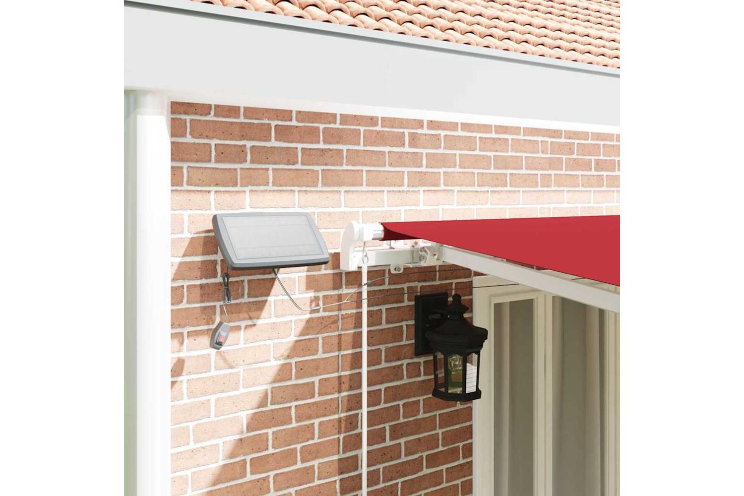 Vidaxl Retractable Awning With Manual Red 600 X 350 Cm Fabric-4