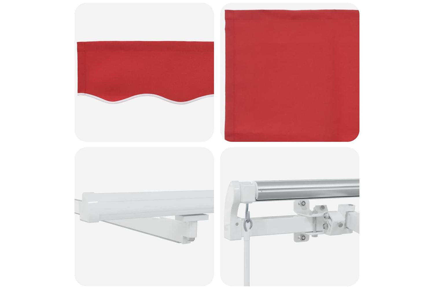 Vidaxl Retractable Awning With Manual Red 600 X 350 Cm Fabric-10