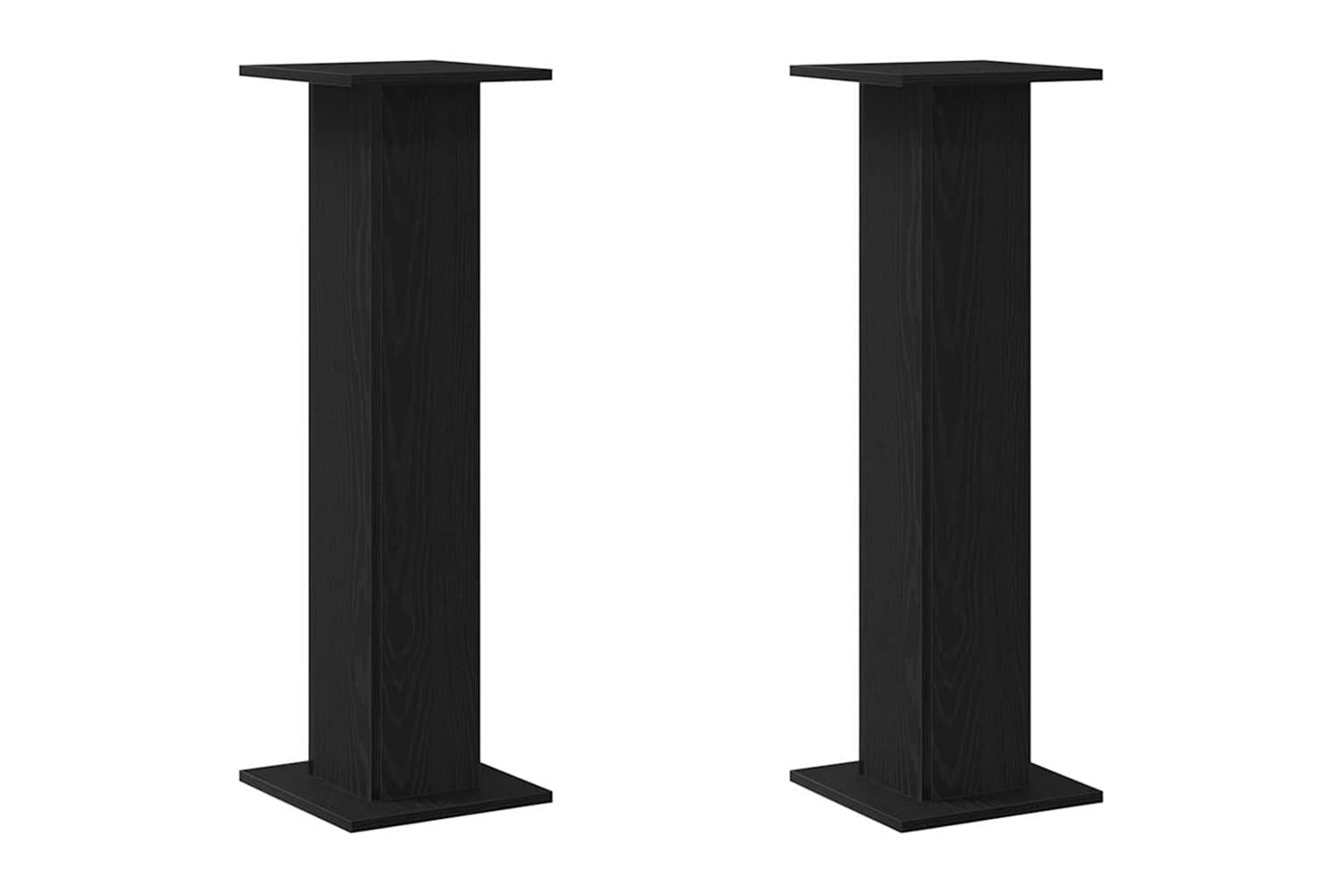 Vidaxl Plant Stand 2 Pcs Black Oak 30 X 30 X 95 Cm Engineered Wood-2