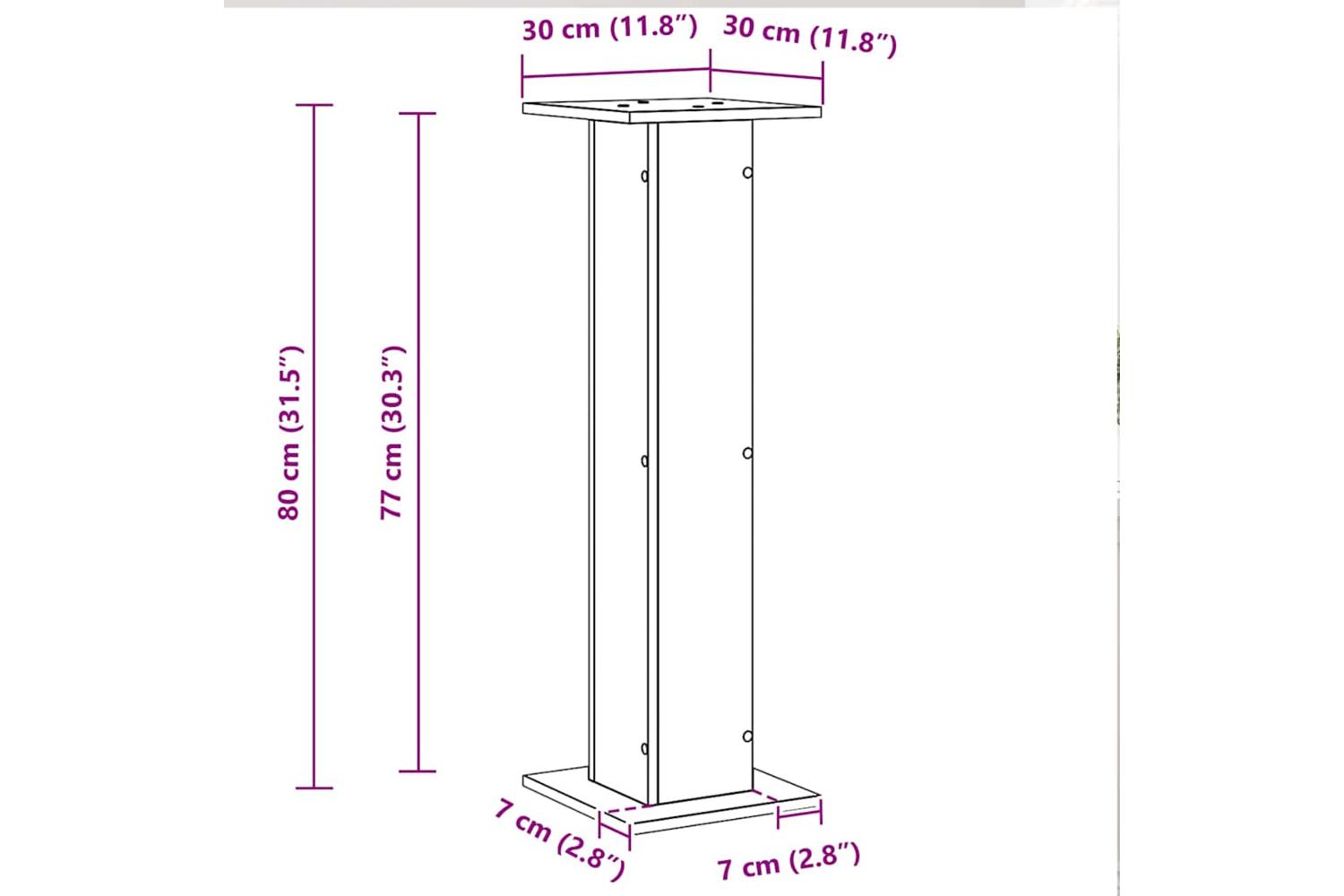 Vidaxl Plant Stand 2 Pcs Black Oak 30 X 30 X 80 Cm Engineered Wood-10