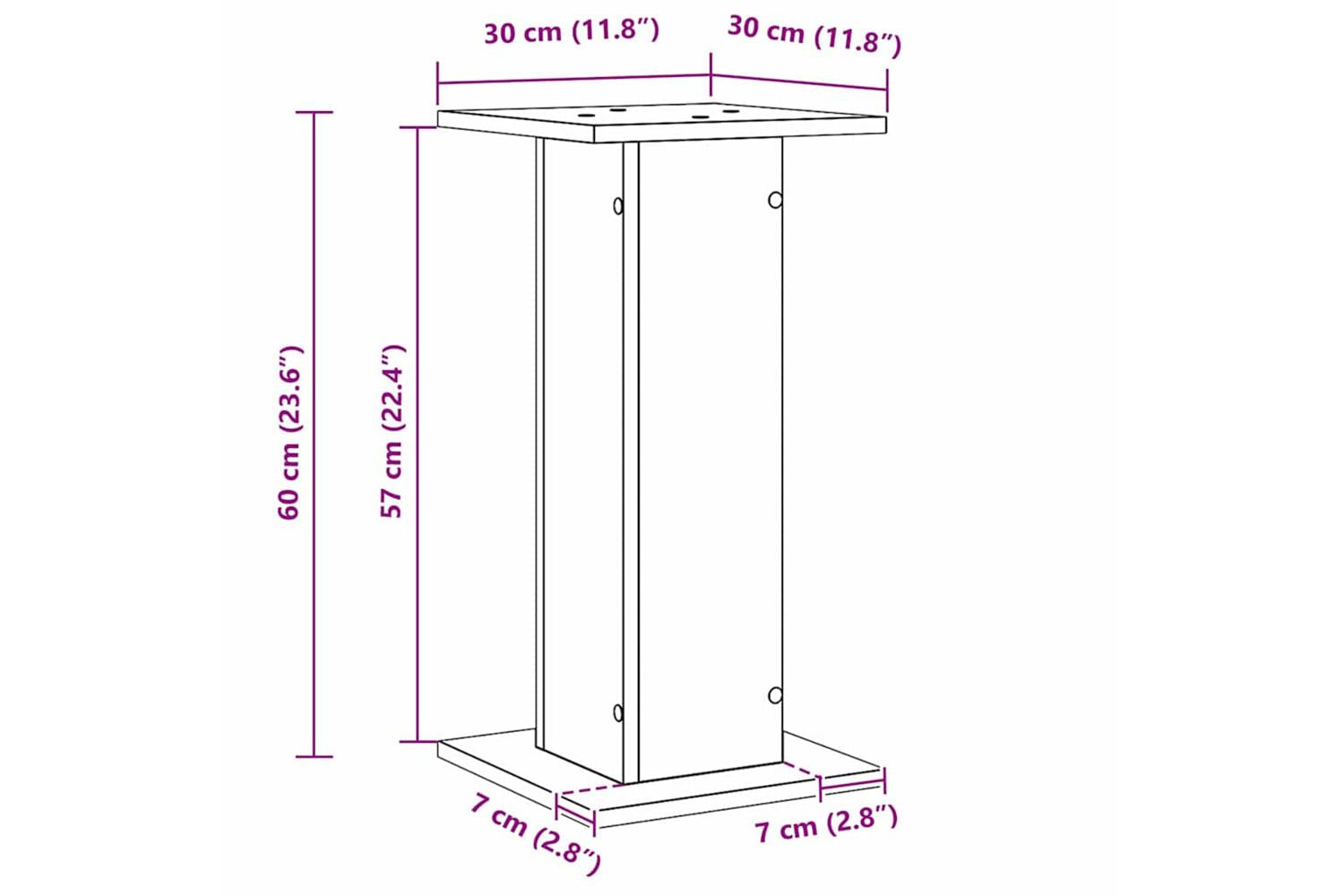 Vidaxl Plant Stand 2 Pcs Black Oak 30 X 30 X 60 Cm Engineered Wood-10