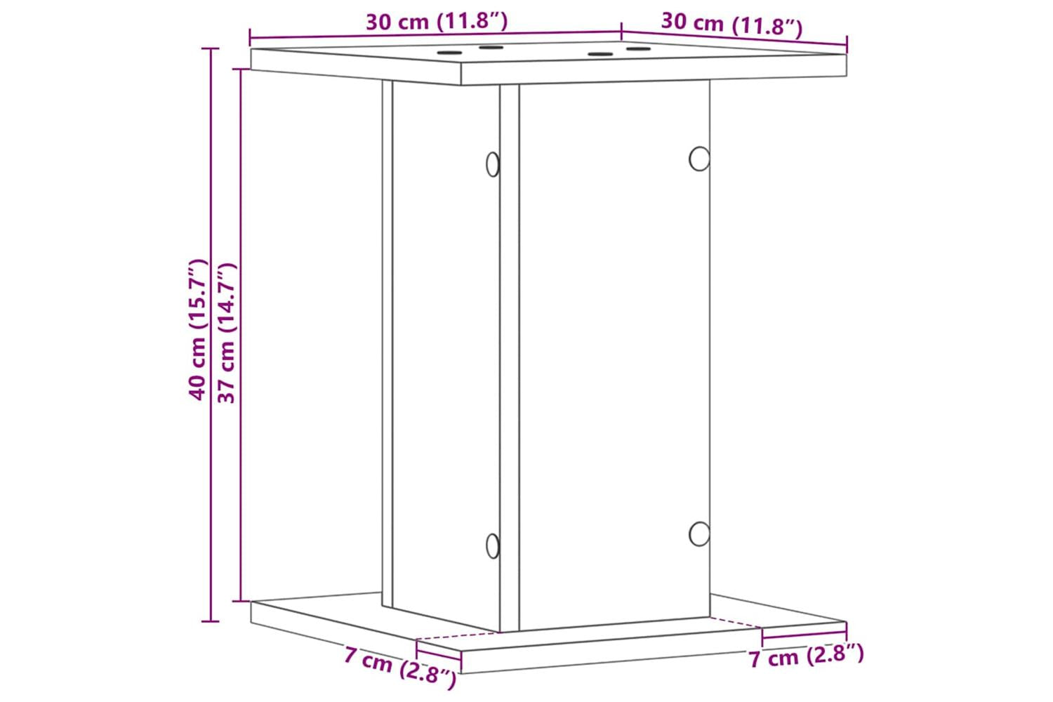 Vidaxl Plant Stand 2 Pcs Black Oak 30 X 30 X 40 Cm Engineered Wood-10
