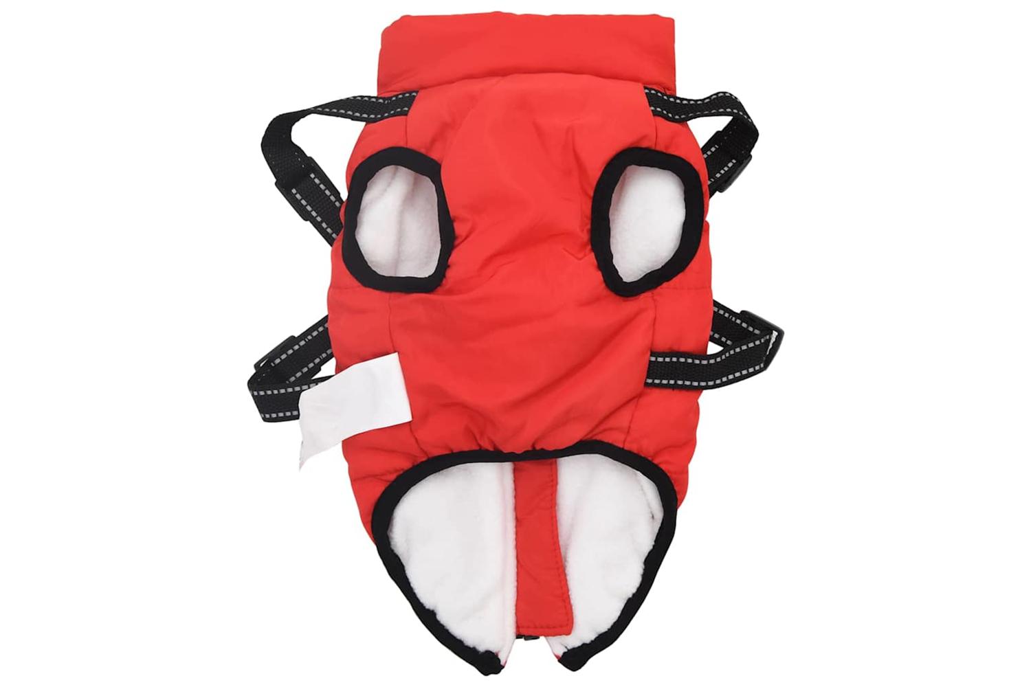 Vidaxl Dog Coat With Harness Red M Fleece And Polyester-5