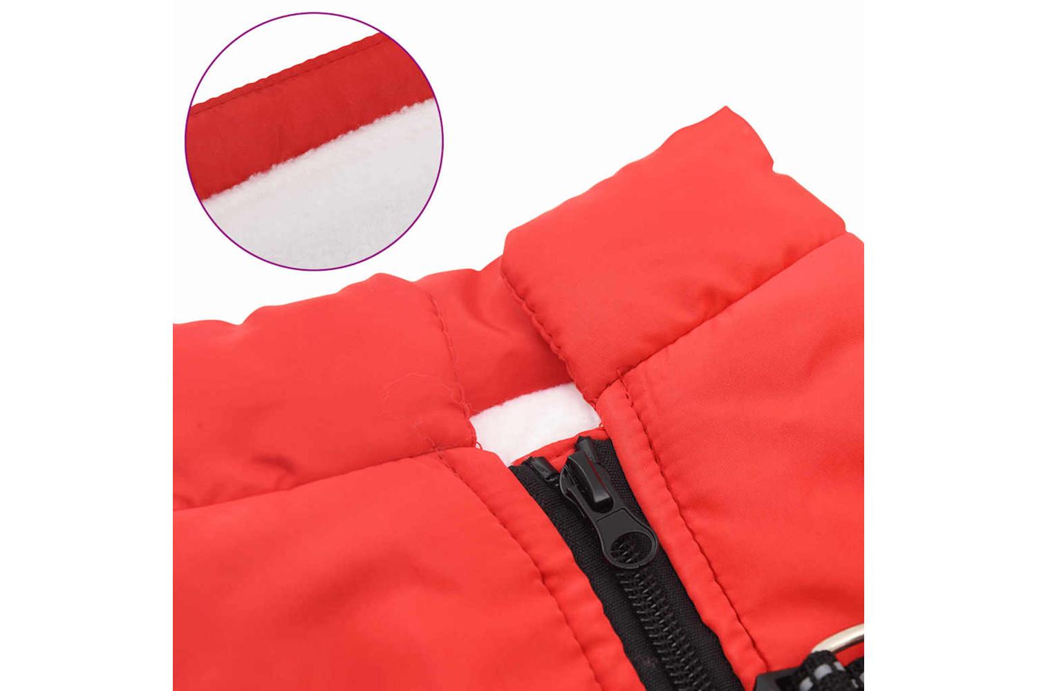Vidaxl Dog Coat With Harness Red 2xl Fleece And Polyester-7