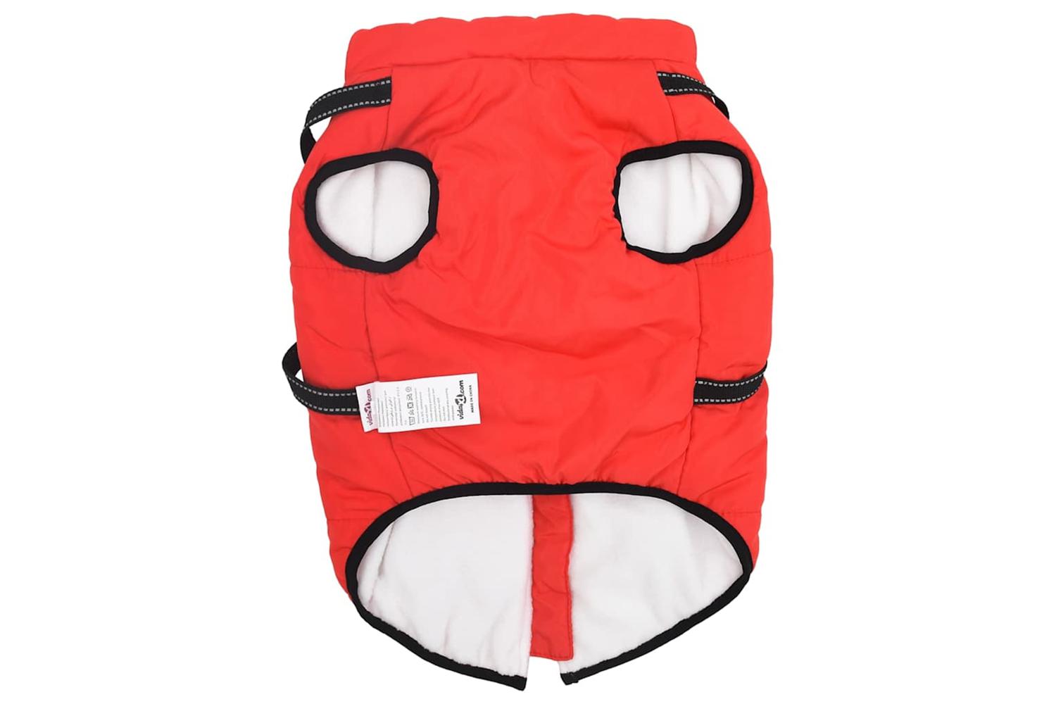 Vidaxl Dog Coat With Harness Red 3xl Fleece And Polyester-5