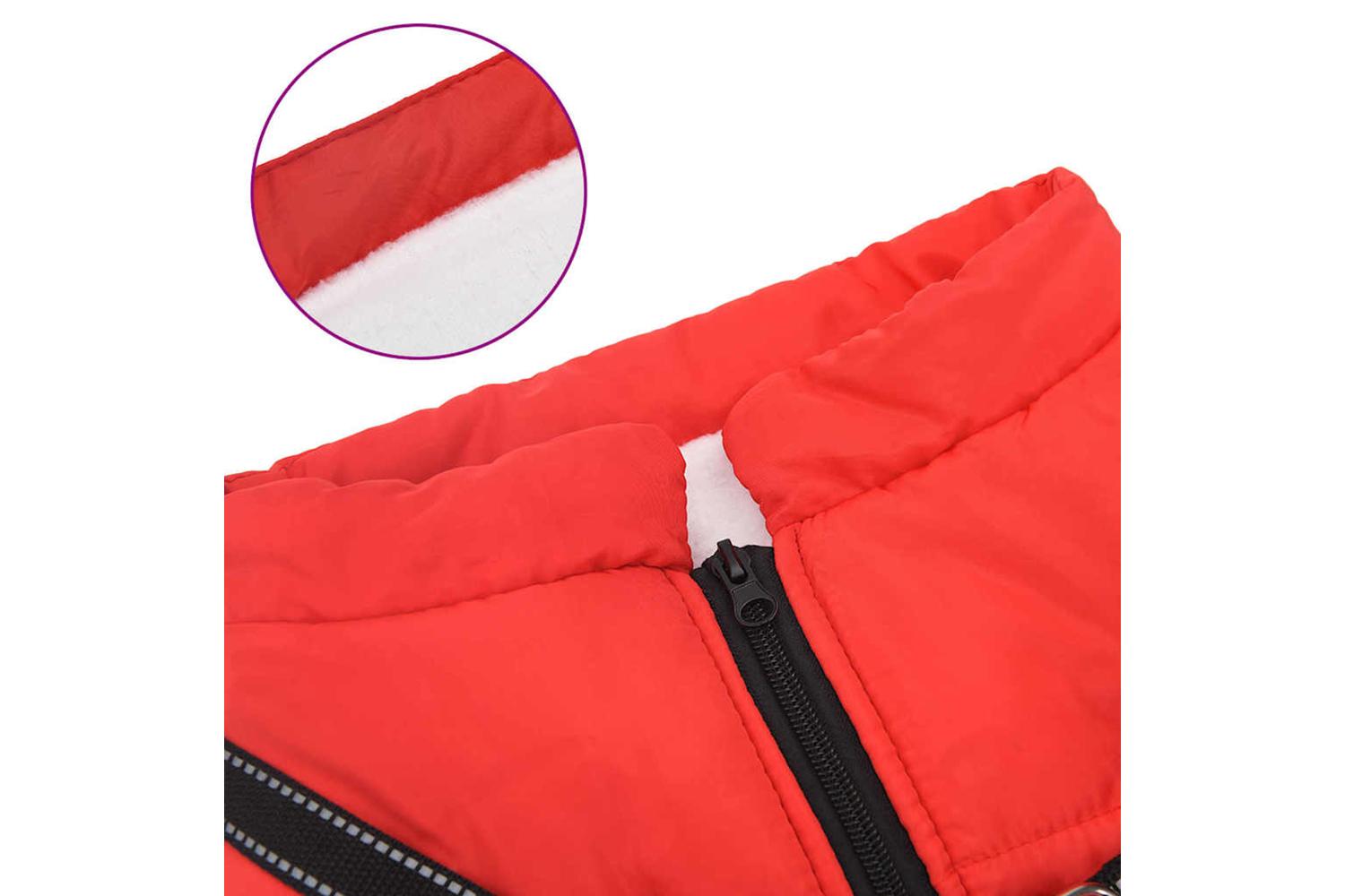 Vidaxl Dog Coat With Harness Red 4xl Fleece And Polyester-7