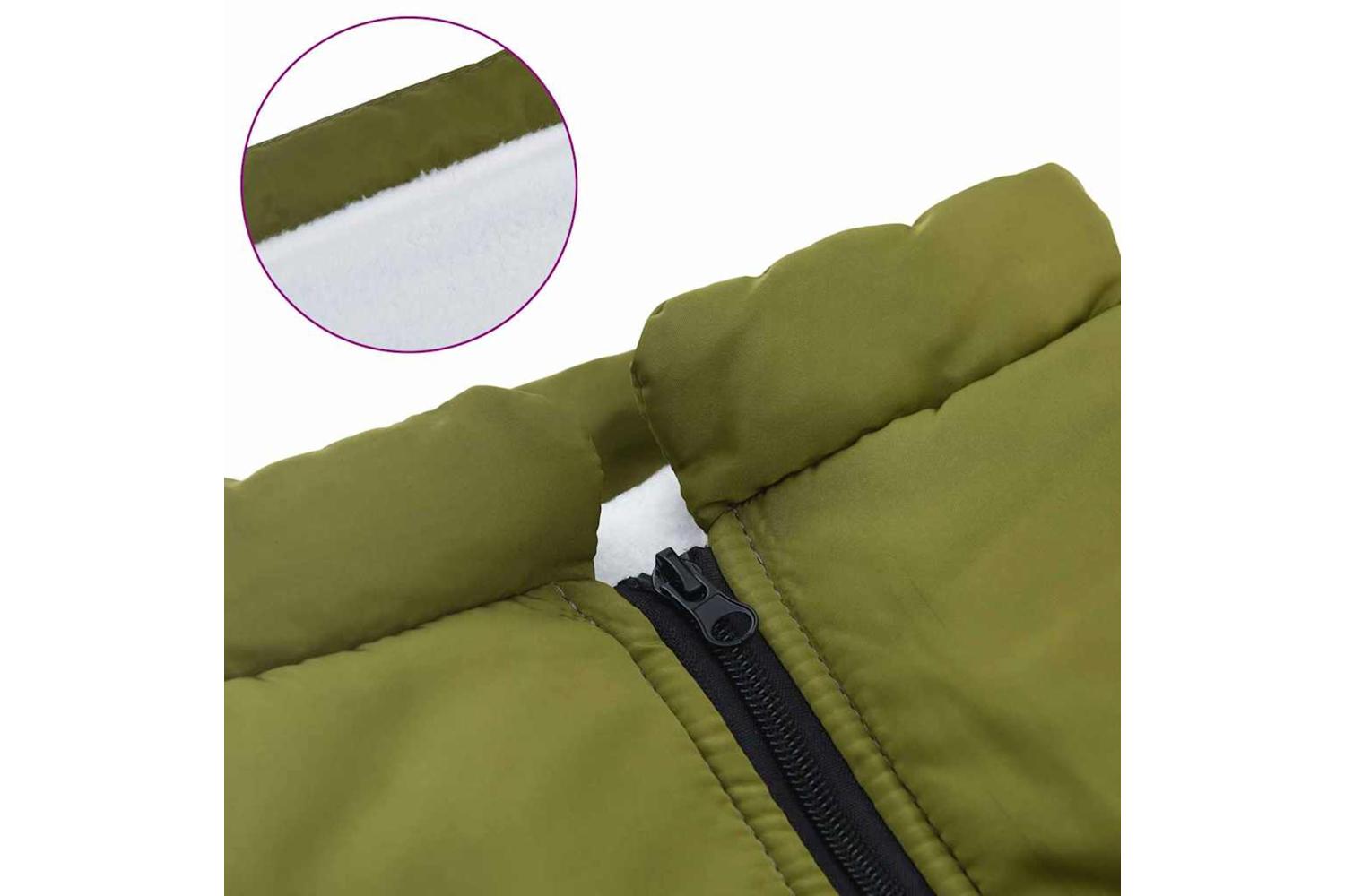 Vidaxl Dog Coat With Harness Army Green 3xl Fleece And Polyester-7