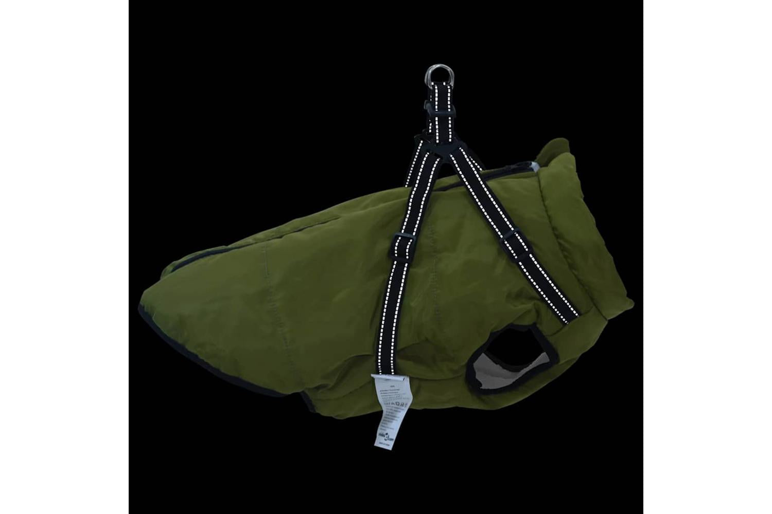 Vidaxl Dog Coat With Harness Army Green 4xl Fleece And Polyester-9