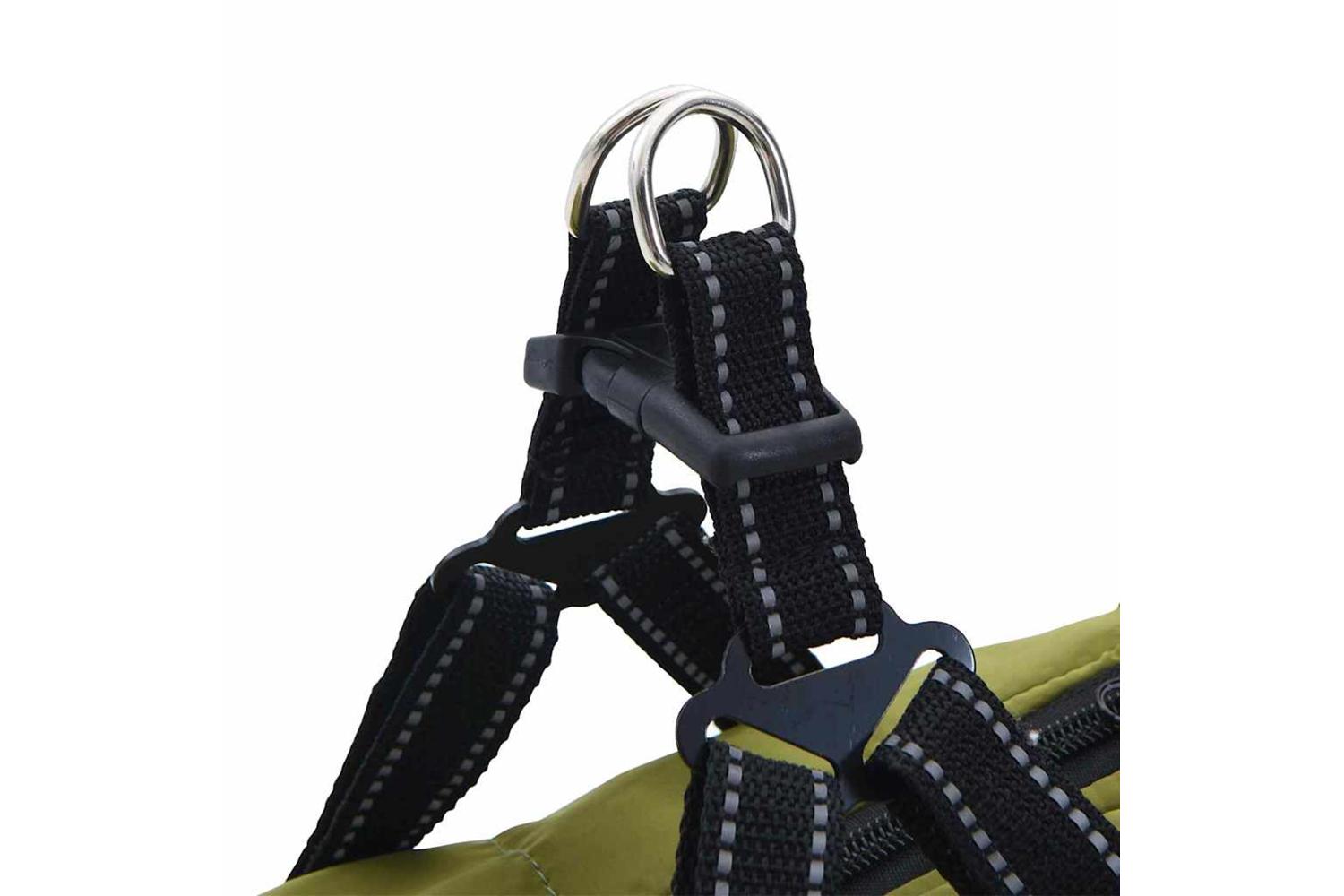 Vidaxl Dog Coat With Harness Army Green 5xl Fleece And Polyester-8