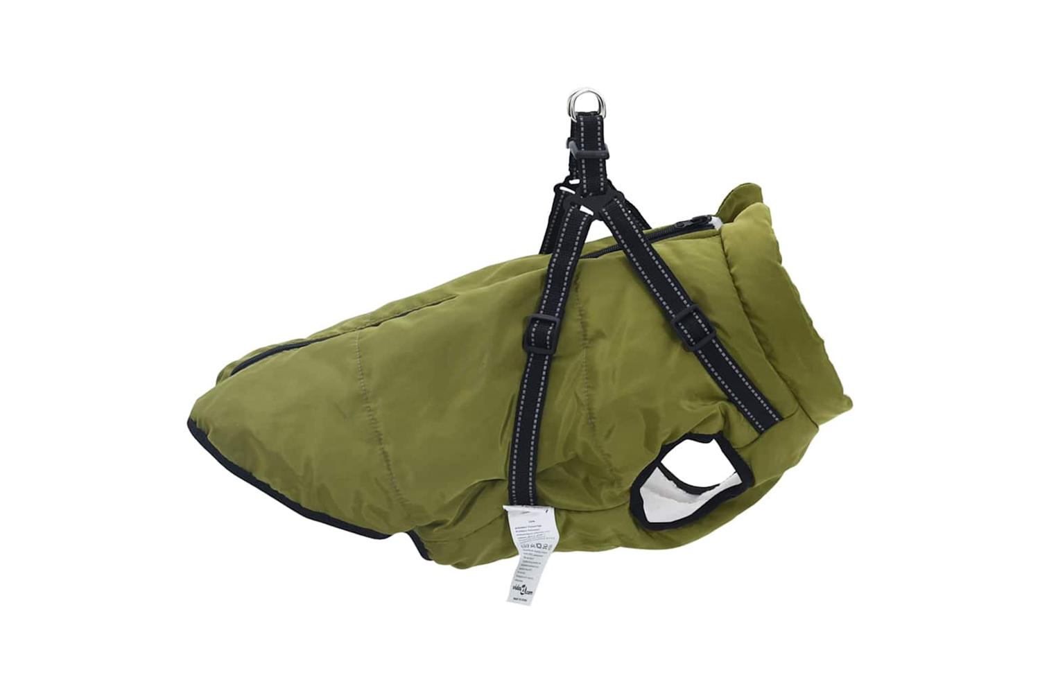 Vidaxl Dog Coat With Harness Army Green 6xl Fleece And Polyester-4