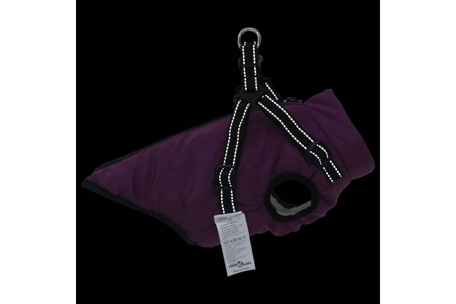 Vidaxl Dog Coat With Harness Purple S Fleece And Polyester-9