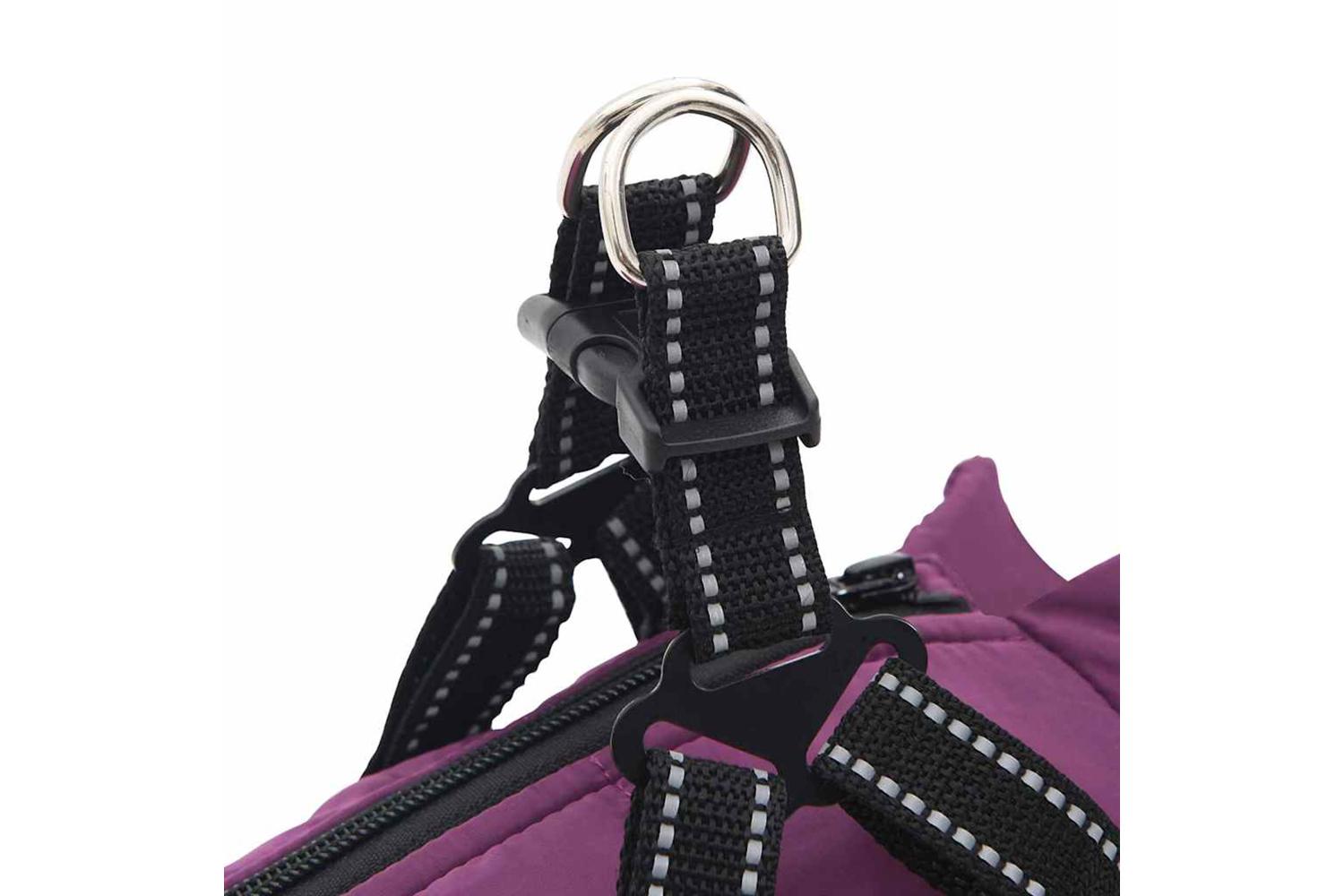 Vidaxl Dog Coat With Harness Purple M Fleece And Polyester-8