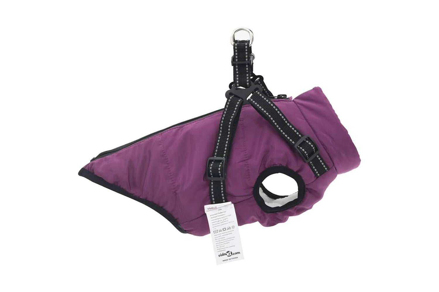 Vidaxl Dog Coat With Harness Purple 2xl Fleece And Polyester-4