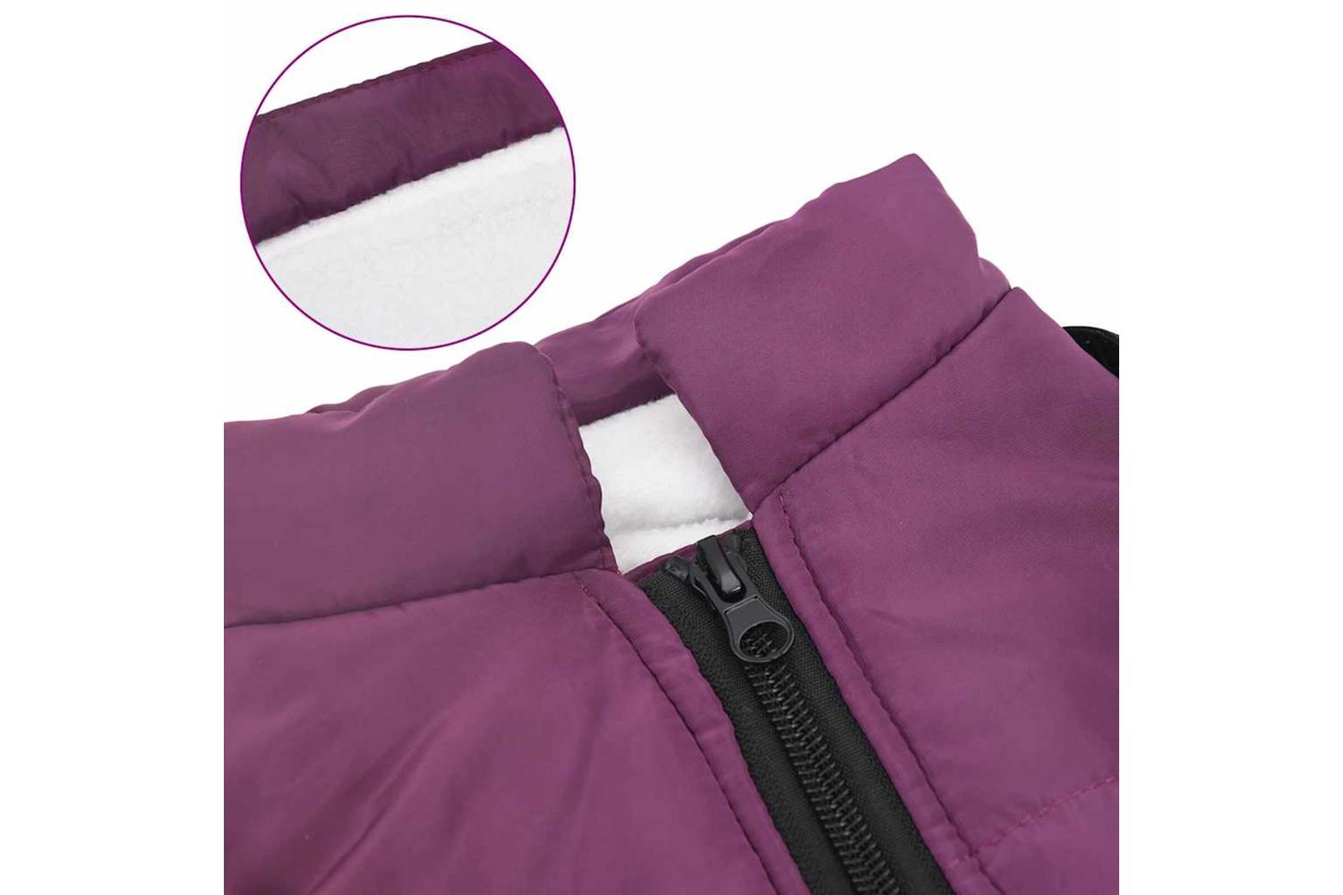Vidaxl Dog Coat With Harness Purple 2xl Fleece And Polyester-7