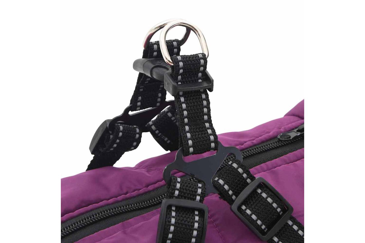 Vidaxl Dog Coat With Harness Purple 3xl Fleece And Polyester-8