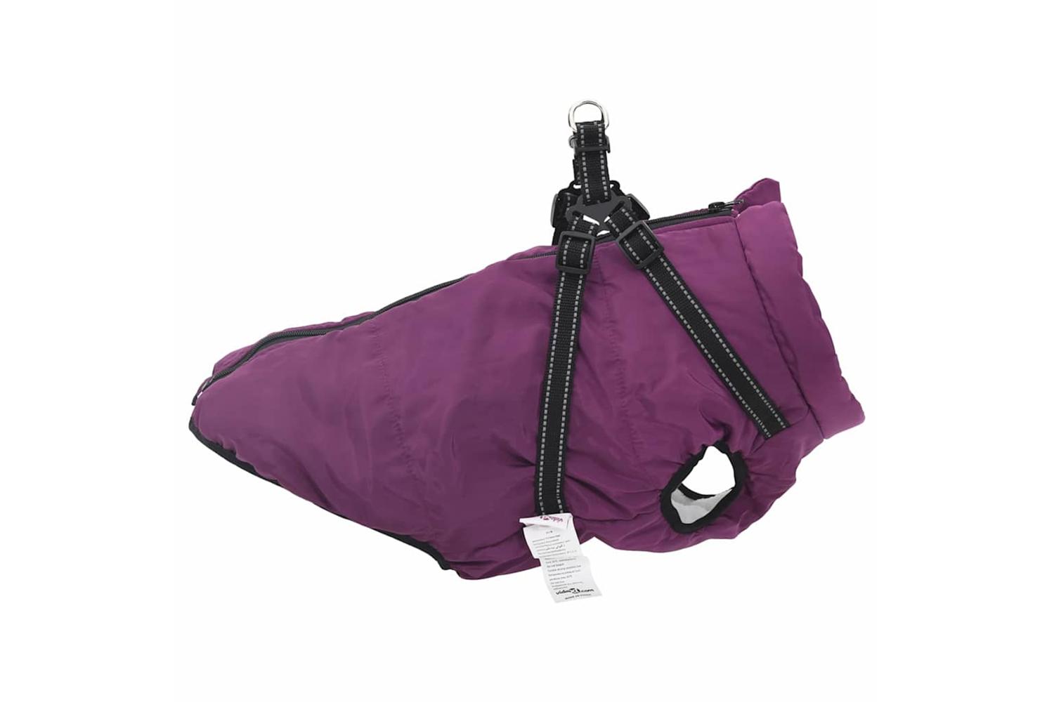 Vidaxl Dog Coat With Harness Purple 5xl Fleece And Polyester-4