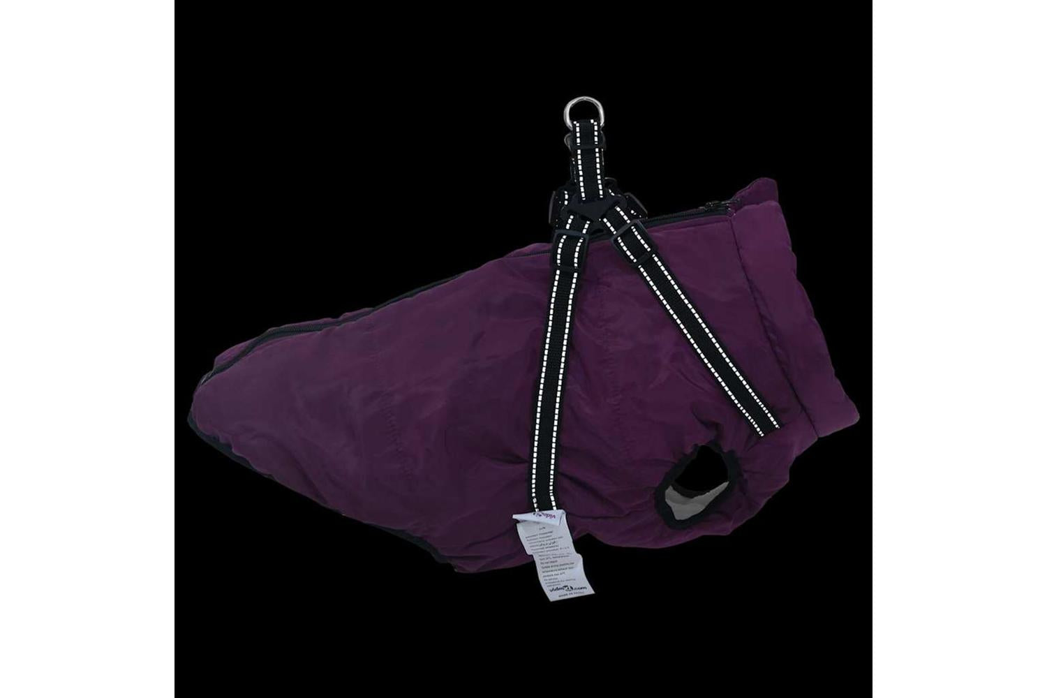Vidaxl Dog Coat With Harness Purple 6xl Fleece And Polyester-8